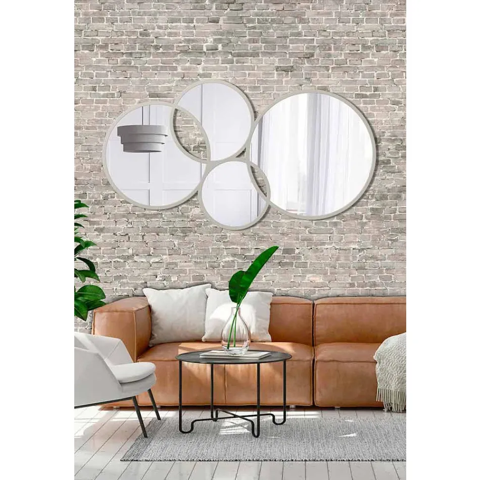 Ring-shaped Modern Design Mirror Colored Finish - Synthesis Viadurini