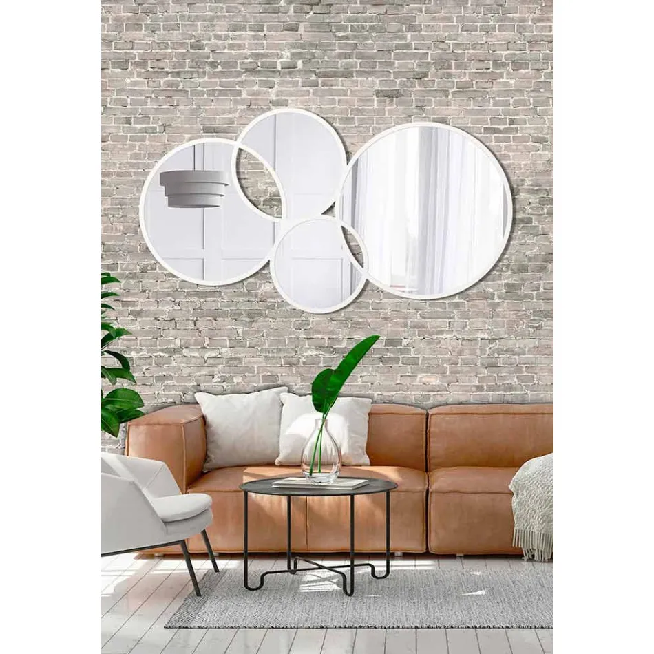 Ring-shaped Modern Design Mirror Colored Finish - Synthesis Viadurini