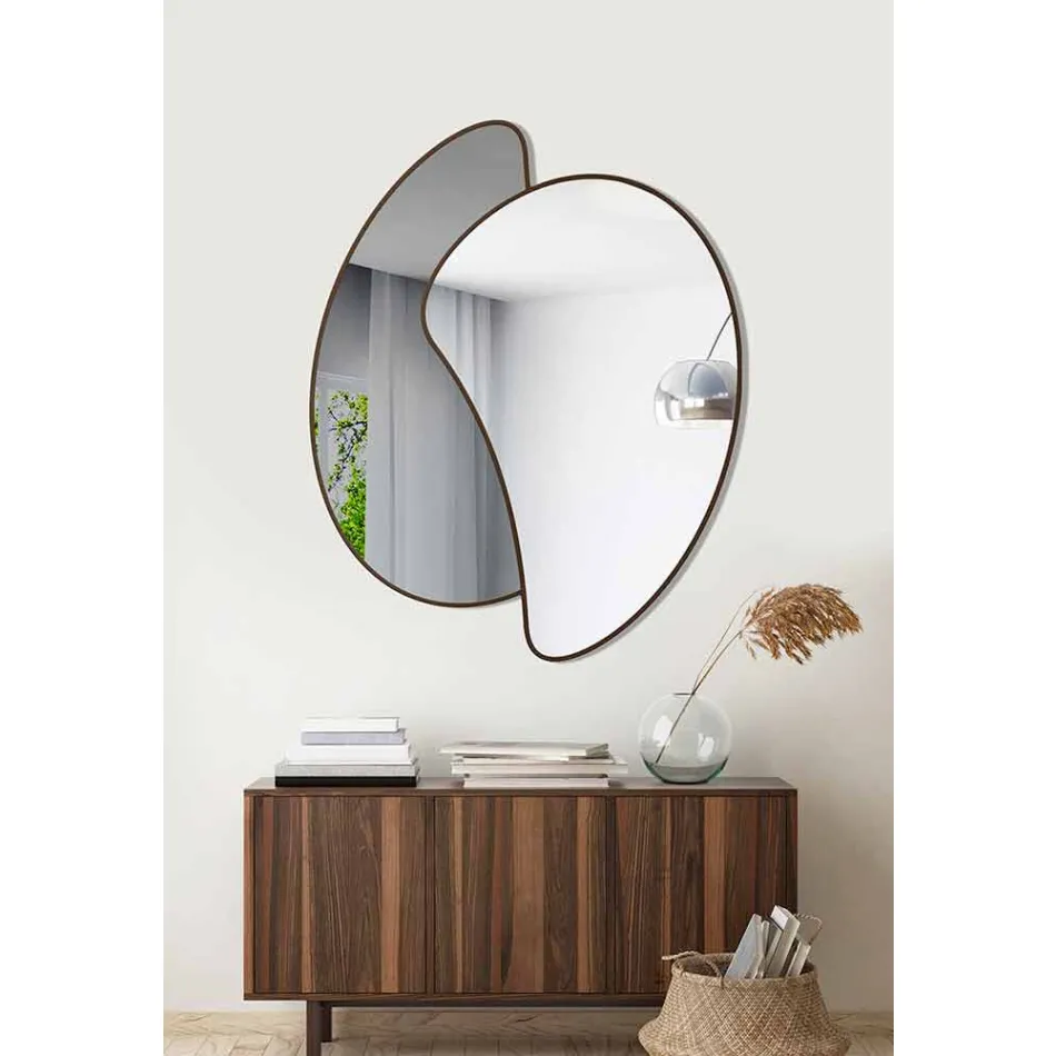 Large Design Wall Mirror with Modern Colored Finish - Mantra Viadurini