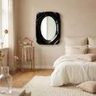 Maelia Black Plexiglass Draped Wall Mirror Made in Italy Viadurini