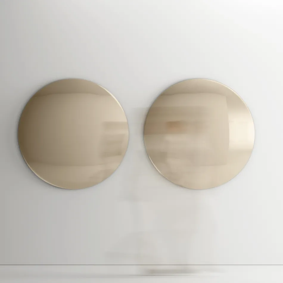 Wall Mirror in Curved Convex Glass in Different Finishes - Light Viadurini