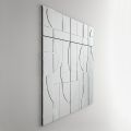Modular Wall Mirror with Wooden Structure Made in Italy - Saetta