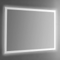 Backlit Wall Mirror with Sandblasted Frame Made in Italy - Edigio