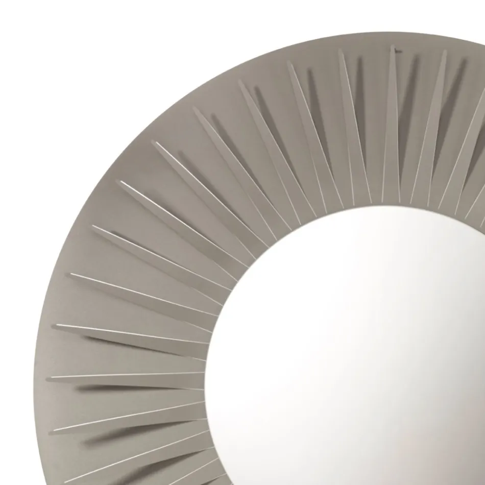 Round Wall Mirror with Iron Frame Elegant Design - Tassio Viadurini