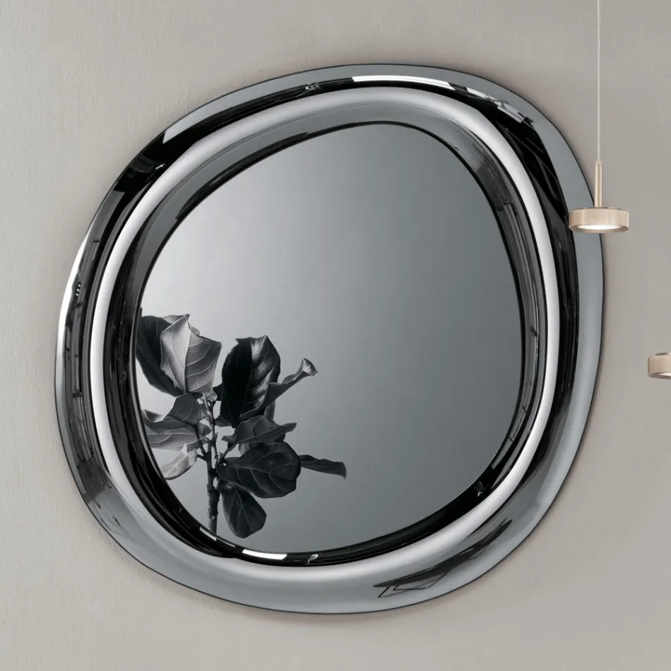 Shaped Wall Mirror with Curved Frame Made in Italy - Babila Viadurini