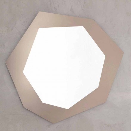 Shaped Wall Mirror with Glass Frame Made in Italy - Chlorine Viadurini