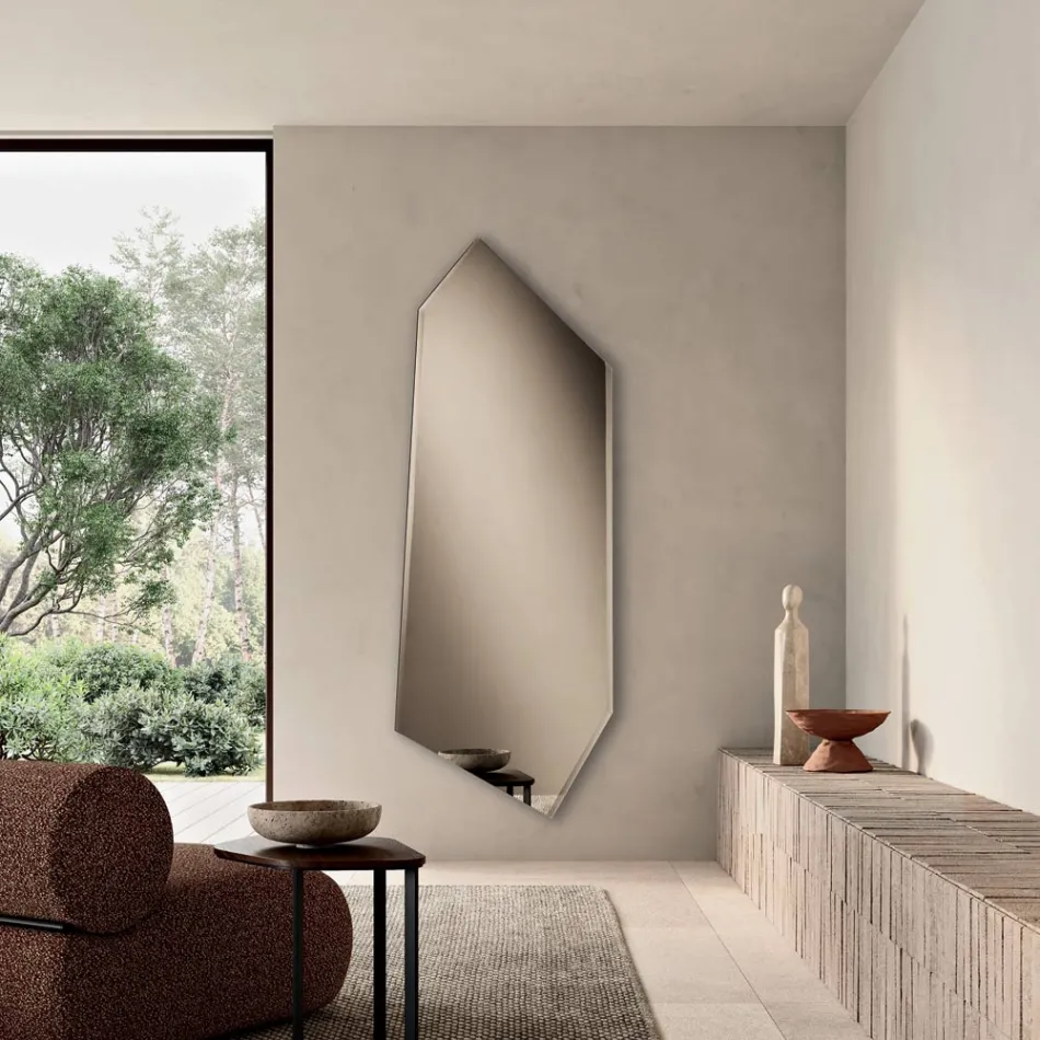 Shaped Wall Mirror with Ground Edges Made in Italy - Welcome Viadurini