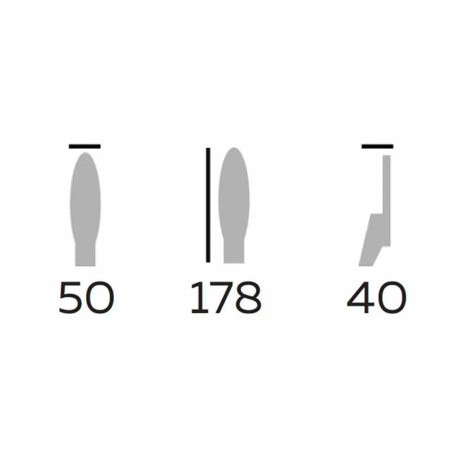 Design Floor Mirror in Ash Wood and Metal Made in Italy - Cuspide Viadurini