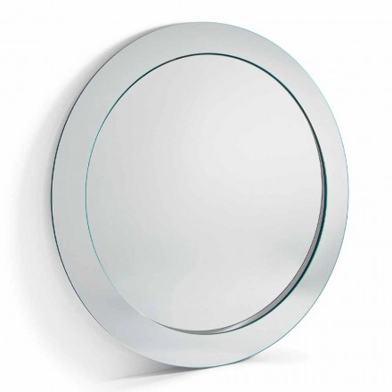 Modern Round Floor Mirror with Inclined Frame Made in Italy - Salamina Viadurini
