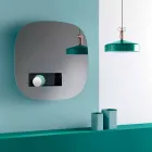 Decorative Wall Mirror Smoked Finish with Black Design Compartment - Matrix Viadurini