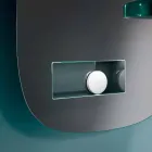 Decorative Wall Mirror Smoked Finish with Black Design Compartment - Matrix Viadurini