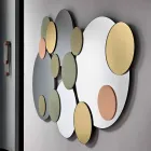 Decorative Wall Mirror with Colored Circles Design in 2 Dimensions - Babol Viadurini