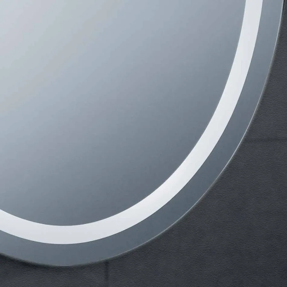 Contemporary design mirror with Pura LED lighting Viadurini