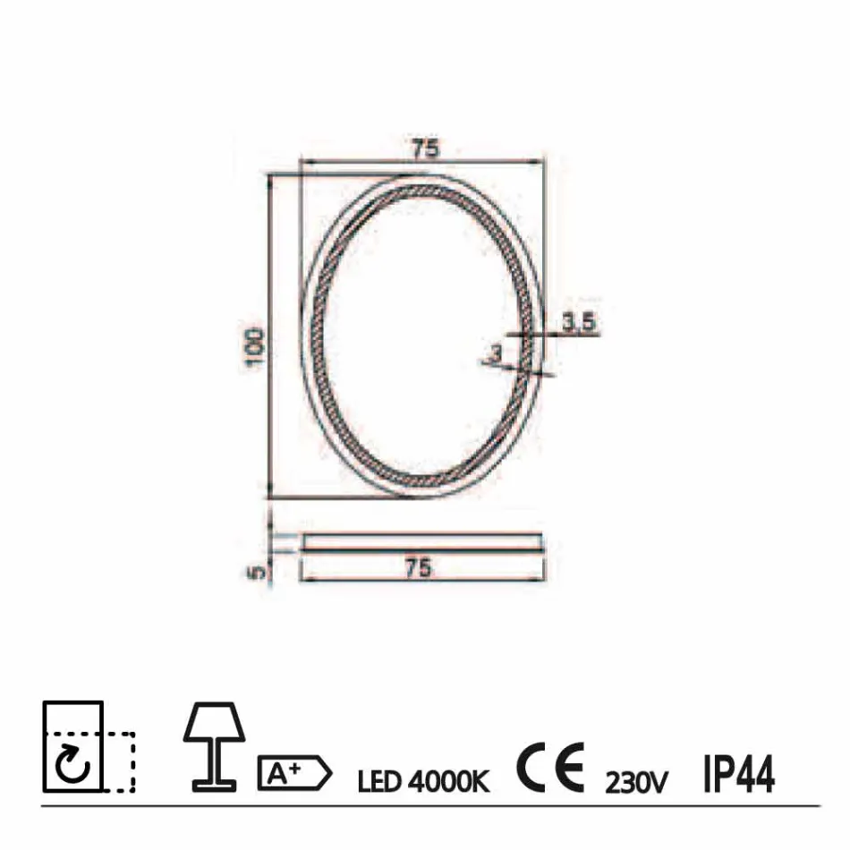 Contemporary design mirror with Pura LED lighting Viadurini