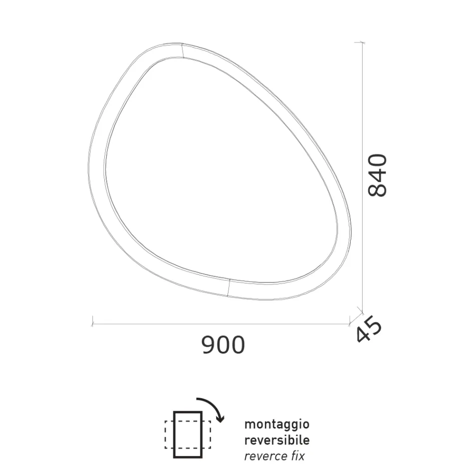 Irregular Shaped Mirror with Backlighting made in Italy - Ride Viadurini