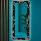 Curved Glass Mirror with a Liquid Effect and Backlighting - Excelsior Viadurini