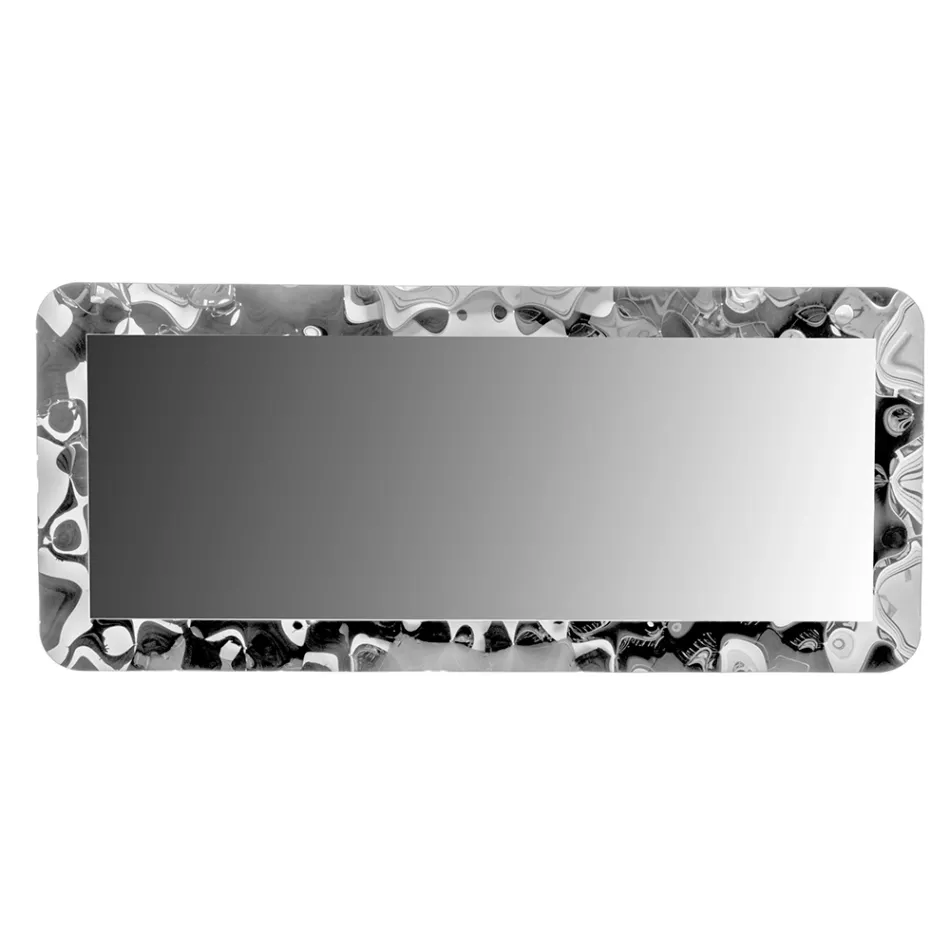 Curved Glass Mirror with a Liquid Effect and Backlighting - Excelsior Viadurini