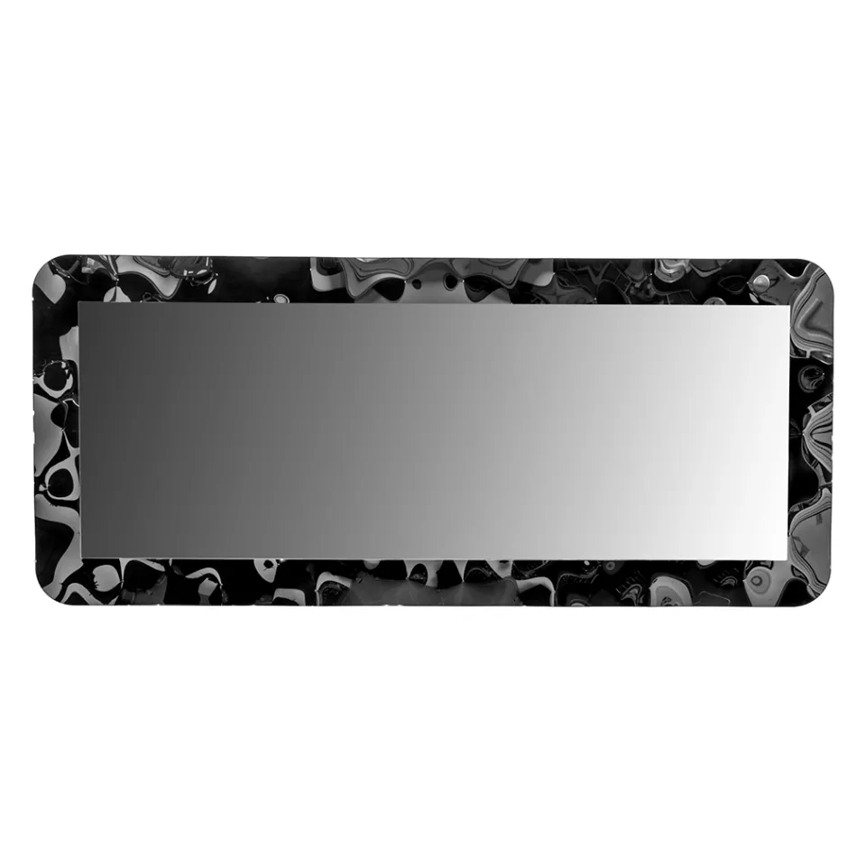 Curved Glass Mirror with a Liquid Effect and Backlighting - Excelsior Viadurini