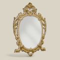 Classic Oval Mirror in Gold and Silver Leaf Wood Made in Italy - Vanessa