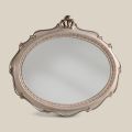Classic Style Oval Mirror in Antique Silver Wood Made in Italy - Florence