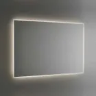 Backlit Bathroom Mirror with Sandblasted Frame Made in Italy - Floriana Viadurini