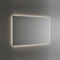 Backlit Bathroom Mirror with Sandblasted Frame Made in Italy - Floriana