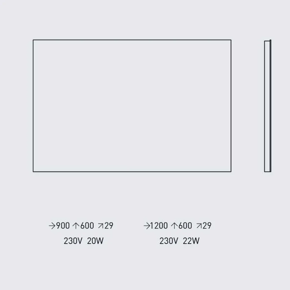 Backlit Wall Mirror with Steel Frame Made in Italy - Tundra Viadurini