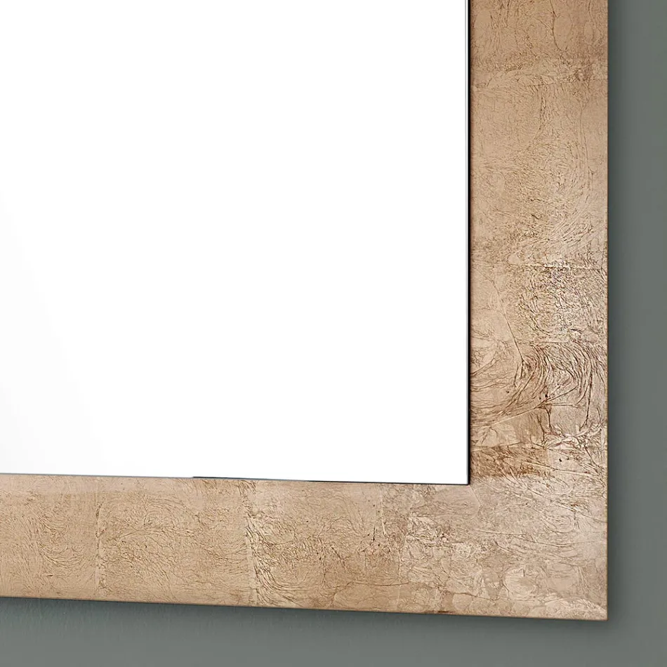 Rectangular Wall Mirror with Silver, Gold or Copper Glass Frame - Stileo Viadurini