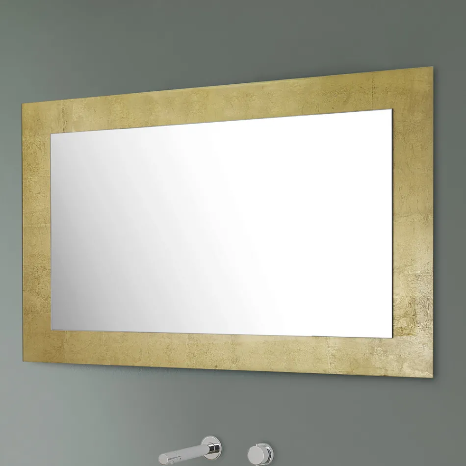 Rectangular Wall Mirror with Silver, Gold or Copper Glass Frame - Stileo Viadurini