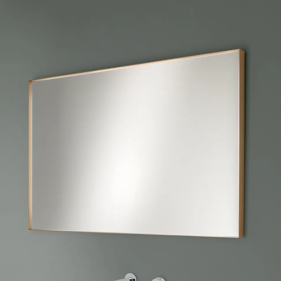 Rectangular Wall Mirror with Bronze, Black, Platinum or Copper Frame - Renga Viadurini