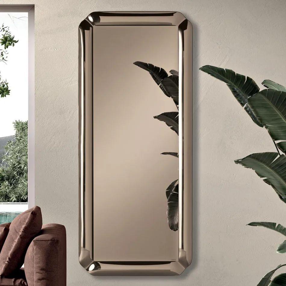 Rectangular Mirror with Cast Crystal Frame Made in Italy - Belinda Viadurini