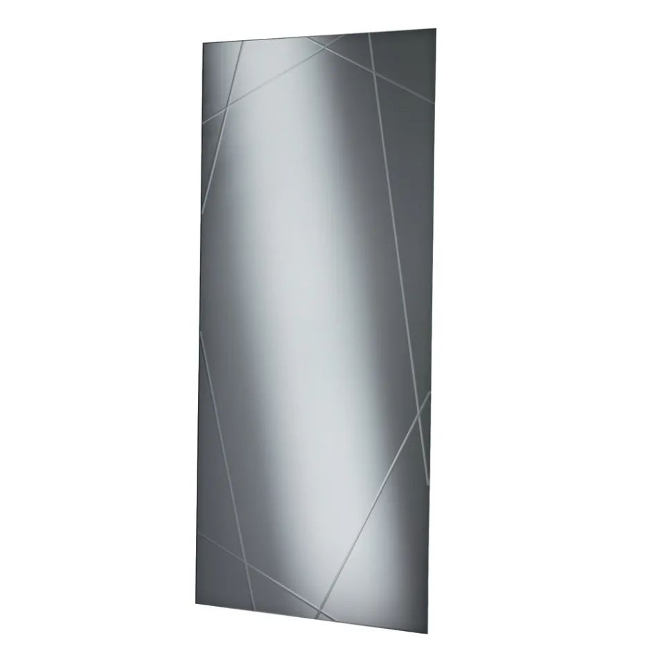 Rectangular Mirror with Laser Engravings Made in Italy - Alberta Viadurini