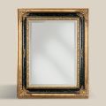 Rectangular Mirror in Gold and Black Leaf Wood Made in Italy - Sophie