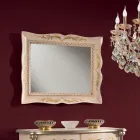 Rectangular White Wood Mirror Classic Style Made in Italy - Florence Viadurini