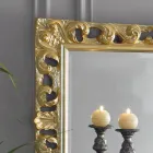 Classic Rectangular Gold Leaf Wood Mirror Made in Italy - Denver Viadurini