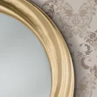 Round Mirror with Luxury Gold Wood Frame Made in Italy - Adelin Viadurini