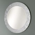 Round Mirror with Leaf Decorated Glass Frame Made in Italy - Alisso