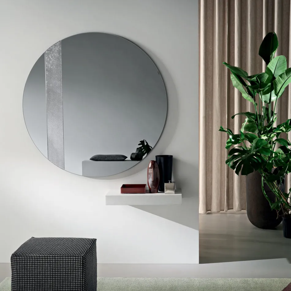 Round Mirror with Mesh Insert Made in Italy - Brigitta Viadurini