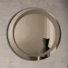 Round Wall Mirror with Sandblasted Decoration Made in Italy - Annamaria Viadurini