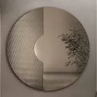 Round Wall Mirror with Mesh Insert Made in Italy - Annabella Viadurini