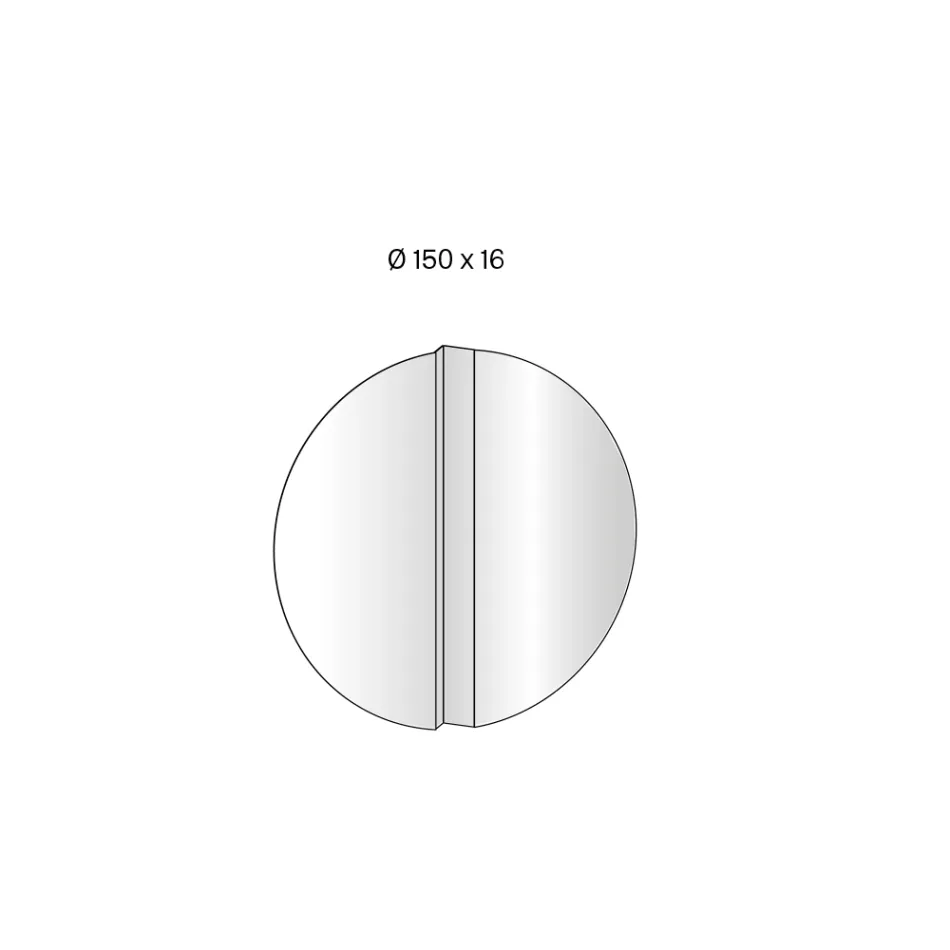 Round Wall Mirror with Central V-Cut that Separates the Panels - Spirit Viadurini