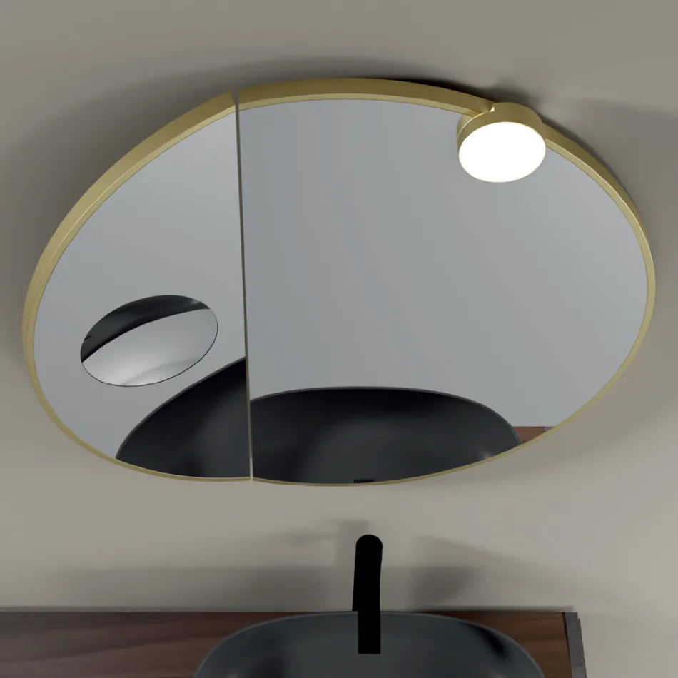 Round Wooden Mirror and Magnifying Mirror Made in Italy - Marie Viadurini