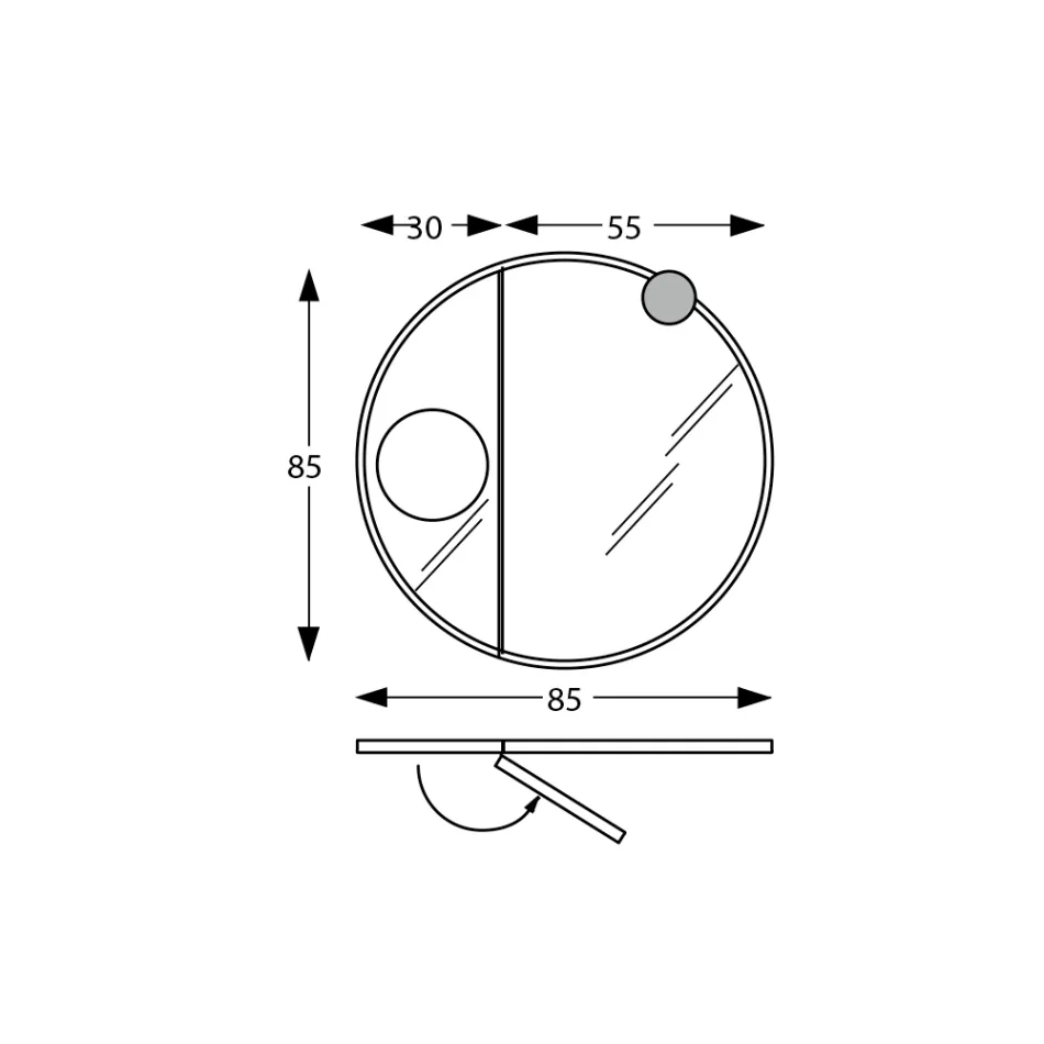 Round Wooden Mirror and Magnifying Mirror Made in Italy - Marie Viadurini