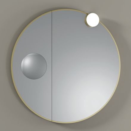 Round Wooden Mirror and Magnifying Mirror Made in Italy - Marie Viadurini