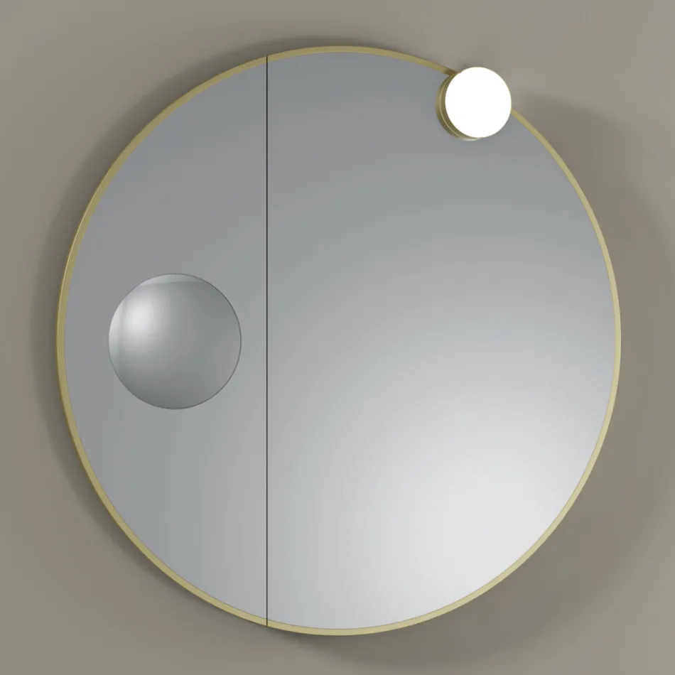 Round Wooden Mirror and Magnifying Mirror Made in Italy - Marie Viadurini