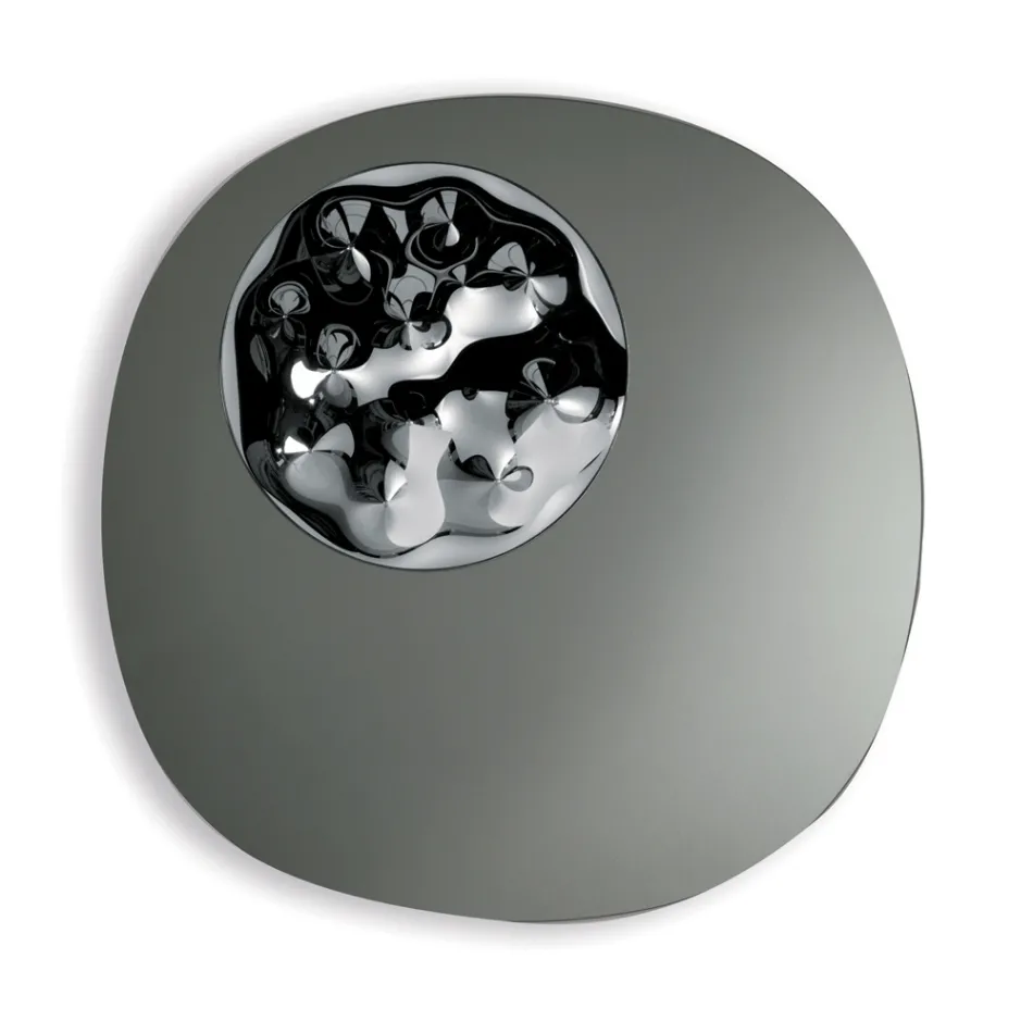 Shaped Mirror with Wavy Glass Insert Made in Italy - Adalberta Viadurini