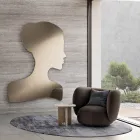 Shaped Mirror with a Woman's Face Made in Italy - Brunilde Viadurini