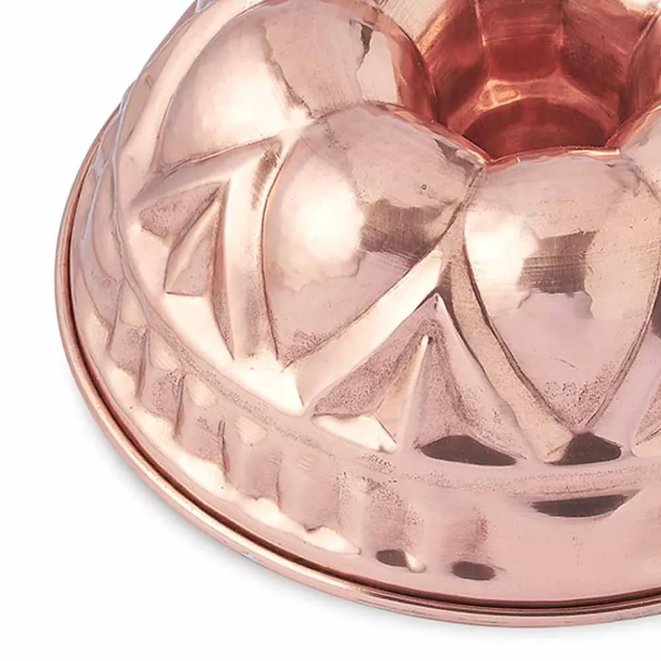 Round Handmade Tinned Copper Donut Cake Molds with Decoration - Gianandrea Viadurini