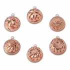 Handmade Tinned Copper Cake Molds Mixed Design 6 Pieces - Giandaniele Viadurini