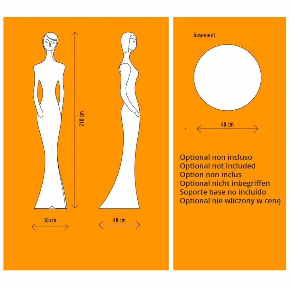 Luminous Statue Floor Design with Led Light for Indoor - Penelope by Myyour Viadurini